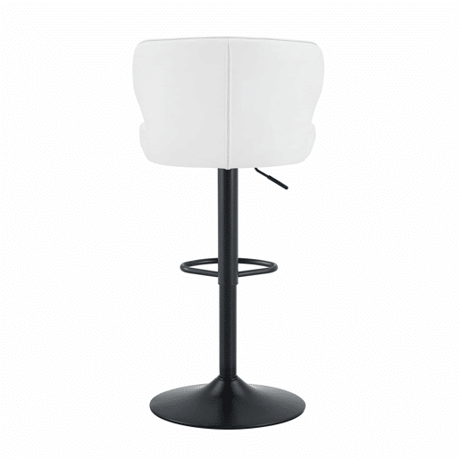Bancos de bar, 2 unidades - altura ajustável, giratórios a 360°, com encosto e apoio para os pés - Branco Bancos de bar, 2 unidades - altura ajustável, giratórios a 360°, com encosto e apoio para os pés - Branco