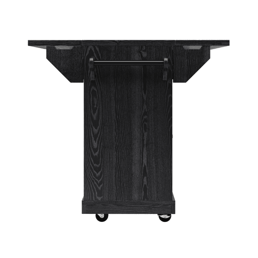Carrinho de cozinha de 95 cm - Extensível, com gavetas, bancada e rodas com travão - Preto