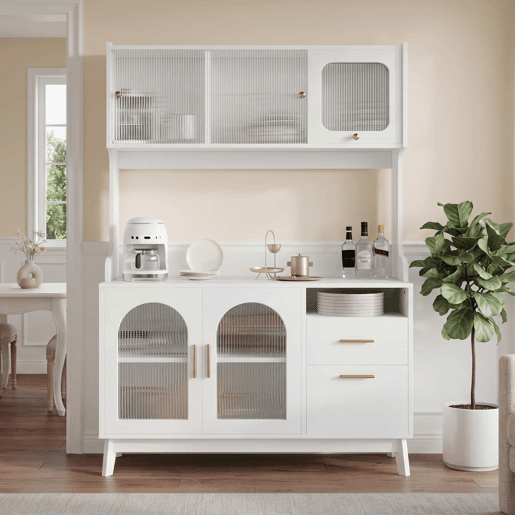 Armário alto para sala de jantar 120 x 40 x 178 cm - arrumação em várias camadas com tomada integrada e portas USB-C e USB-A - branco Armário alto para sala de jantar 120 x 40 x 178 cm - arrumação em várias camadas com tomada integrada e portas USB-C e USB-A - branco