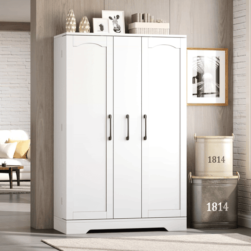 Armário de cozinha 120 × 78 × 35 cm u2014 com prateleira para especiarias, porta dupla, gaveta vertical extraível com 4 níveis e prateleiras ajustáveis u2014 branco Armário de cozinha 120 × 78 × 35 cm u2014 com prateleira para especiarias, porta dupla, gaveta vertical extraível com 4 níveis e prateleiras ajustáveis u2014 branco