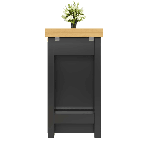 Ilha de cozinha extensível de 120 cm u2013 giratória a 360°, sistema de iluminação RGB inteligente, combinação de mesa e armário auxiliar multifuncional u2013 Preto