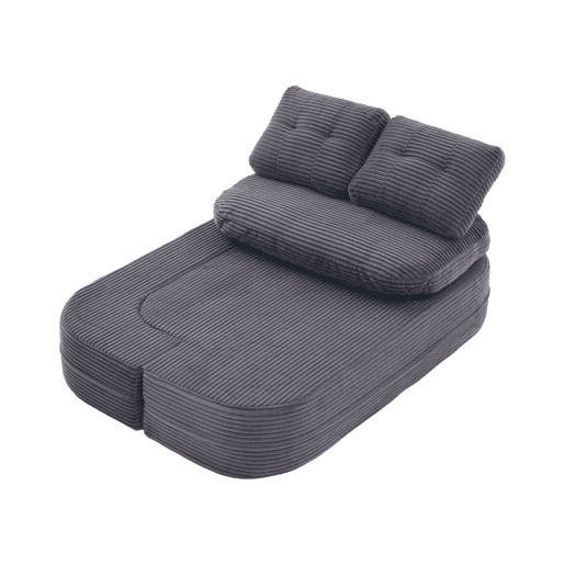 Poltrona-cama 2 em 1 u2014 reclinável com braços ajustáveis, 2 suportes para copos, encosto alto e assento profundo em veludo u2014 Cinza escuro Poltrona-cama 2 em 1 u2014 reclinável com braços ajustáveis, 2 suportes para copos, encosto alto e assento profundo em veludo u2014 Cinza escuro