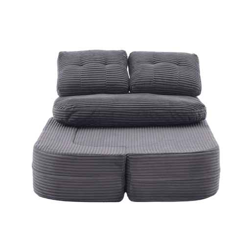 Poltrona-cama 2 em 1 u2014 reclinável com braços ajustáveis, 2 suportes para copos, encosto alto e assento profundo em veludo u2014 Cinza escuro Poltrona-cama 2 em 1 u2014 reclinável com braços ajustáveis, 2 suportes para copos, encosto alto e assento profundo em veludo u2014 Cinza escuro