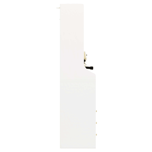 Armário alto de cozinha de 120 cm - LED RGB com aplicação, portas de vidro, suporte para garrafas e 3 gavetas - Branco Armário alto de cozinha de 120 cm - LED RGB com aplicação, portas de vidro, suporte para garrafas e 3 gavetas - Branco