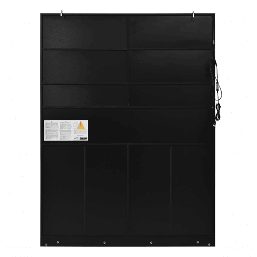 Aparador alto de 80 cm u2013 com vitrina de vidro, prateleiras abertas, iluminação LED RGB regulável por app u2013 Preto e branco