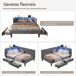 2 en 1, cama con almacenamiento, luces LED, puerto USB 2 en 1, cama con almacenamiento, luces LED, puerto USB Beige