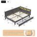 2 en 1, cama con almacenamiento, luces LED, puerto USB 2 en 1, cama con almacenamiento, luces LED, puerto USB Beige
