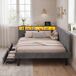 2 en 1, cama con almacenamiento, luces LED, puerto USB 2 en 1, cama con almacenamiento, luces LED, puerto USB Beige