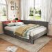 2 en 1, cama con almacenamiento, luces LED, puerto USB 2 en 1, cama con almacenamiento, luces LED, puerto USB Beige