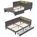 2 en 1, cama con almacenamiento, luces LED, puerto USB 2 en 1, cama con almacenamiento, luces LED, puerto USB Beige