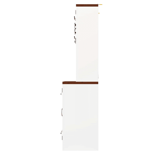 Armário alto de cozinha 120 x 40 x 180 cm - Estilo industrial vintage com LED RGB, prateleiras ajustáveis e suporte para garrafas - Branco