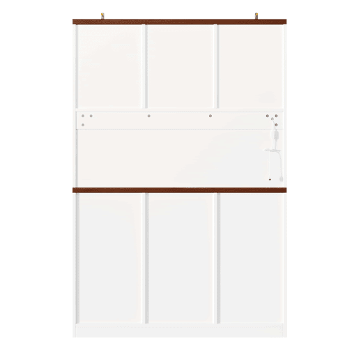 Armário alto de cozinha 120 x 40 x 180 cm - Estilo industrial vintage com LED RGB, prateleiras ajustáveis e suporte para garrafas - Branco