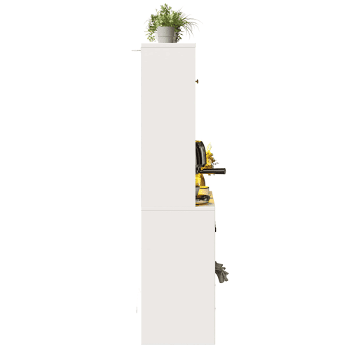 Armário alto 70 x 40 x 180 cm - vitrina com LED e app, suporte para garrafas e porta USB - Branco Armário alto 70 x 40 x 180 cm - vitrina com LED e app, suporte para garrafas e porta USB - Branco