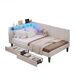 2 en 1, cama para sala de estar, LED, puerto USB 2 en 1, cama para sala de estar, LED, puerto USB Beige