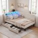 2 en 1, cama para sala de estar, LED, puerto USB 2 en 1, cama para sala de estar, LED, puerto USB Beige
