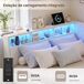 2 en 1, cama para sala de estar, LED, puerto USB 2 en 1, cama para sala de estar, LED, puerto USB Beige