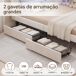 2 en 1, cama para sala de estar, LED, puerto USB 2 en 1, cama para sala de estar, LED, puerto USB Beige