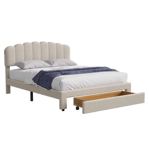 Cama estofada 160x200cm com USB e gavetas, cama de casal cama jovem com estrado de ripas, cama de madeira cama de arrumação cama clássica, lã de ovelha, bege Cama estofada 160x200cm com USB e gavetas, cama de casal cama jovem com estrado de ripas, cama de madeira cama de arrumação cama clássica, lã de ovelha, bege