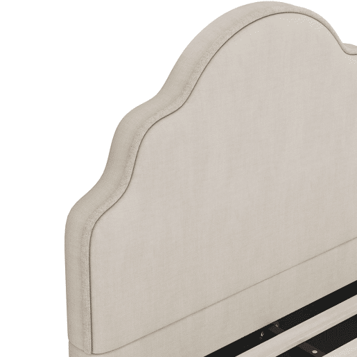 Cama individual 90x200 cm - estofada com cabeceira acolchoada em linho - bege Cama individual 90x200 cm - estofada com cabeceira acolchoada em linho - bege