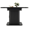 Mesa de jantar extensível 110u2013149,8 cm u2014 com arrumação, portas de correr e tampo removível u2014 Preto