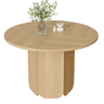 Mesa de jantar redonda 120x120 cm u2013 design escandinavo minimalista, resistente e à prova de riscos, para 4 a 6 pessoas u2013 cor carvalho