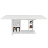 Mesa de jantar extensível 140180 x 80 cm u2013 com espaço de arrumação, tampo grosso, estilo nórdico para 6 a 8 pessoas u2013 Branca