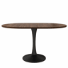 Mesa de jantar extensível 100140 x 100 x 75 cm u2013 design oval, moderno e minimalista u2013 cor de nogueira