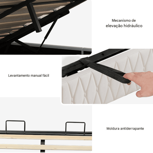 Cama estofada em veludo bege 90x200 cm com baú, cama com arrumação hidráulica, LED, porta de carregamento USB e Tipo-C, cama de solteiro com estrado de ripas. Cama estofada em veludo bege 90x200 cm com baú, cama com arrumação hidráulica, LED, porta de carregamento USB e Tipo-C, cama de solteiro com estrado de ripas.
