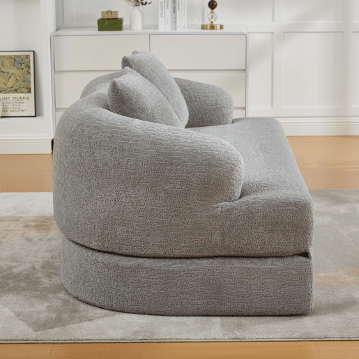 Sofá-cama rápido de 2 lugares - sofá-cama dobrável duplo com 2 almofadas de chenille multifuncional para a sala de estar e o quarto de hóspedes - cinzento claro
