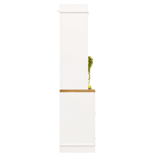 Aparador alto de 184 cm - Conjunto de 2 armários com iluminação LED, prateleiras de vidro e ganchos, capacidade máxima de 60 kg - Branco Aparador alto de 184 cm - Conjunto de 2 armários com iluminação LED, prateleiras de vidro e ganchos, capacidade máxima de 60 kg - Branco