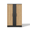 Armário de cozinha 120 × 78 × 35 cm u2014 com prateleira para especiarias, porta dupla, gaveta vertical extraível com 4 níveis e prateleiras ajustáveis u2014 preto e natural