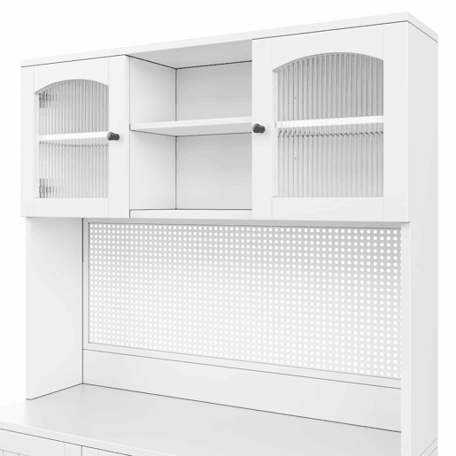 Armário vitrina 103,5 x 40 x 180 cm u2013 com porta, prateleiras ajustáveis e painel perfurado u2013 branco Armário vitrina 103,5 x 40 x 180 cm u2013 com porta, prateleiras ajustáveis e painel perfurado u2013 branco