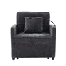 Poltrona-cama 2 em 1 individual u2014 com almofadas, bolsos laterais, mesa auxiliar e saco de arrumação lateral u2014 chenille cinzenta escura