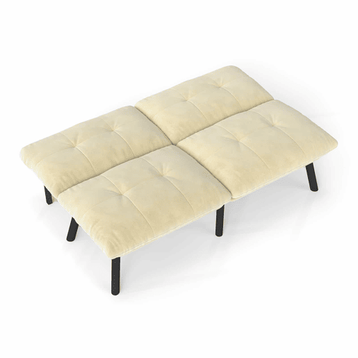 Sofá de 2 lugares - moderno, dobrável, com função de cama - creme