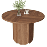 Mesa de jantar redonda 120x120 cm - Design clássico escandinavo minimalista, resistente e à prova de riscos, para 4 a 6 pessoas - Nogueira