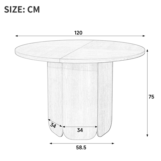 Mesa de jantar redonda 120x120 cm - Design clássico escandinavo minimalista, resistente e à prova de riscos, para 4 a 6 pessoas - Nogueira Mesa de jantar redonda 120x120 cm - Design clássico escandinavo minimalista, resistente e à prova de riscos, para 4 a 6 pessoas - Nogueira