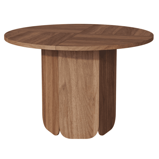 Mesa de jantar redonda 120x120 cm - Design clássico escandinavo minimalista, resistente e à prova de riscos, para 4 a 6 pessoas - Nogueira Mesa de jantar redonda 120x120 cm - Design clássico escandinavo minimalista, resistente e à prova de riscos, para 4 a 6 pessoas - Nogueira