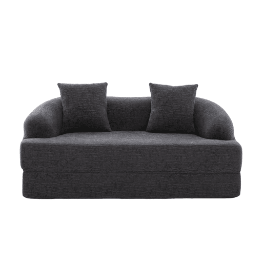 Sofá-cama de 2 lugares - sofá-cama duplo dobrável 2 em 1 com 2 almofadas - chenille multifuncional para a sala de estar e o quarto de hóspedes - cinzento escuro Sofá-cama de 2 lugares - sofá-cama duplo dobrável 2 em 1 com 2 almofadas - chenille multifuncional para a sala de estar e o quarto de hóspedes - cinzento escuro