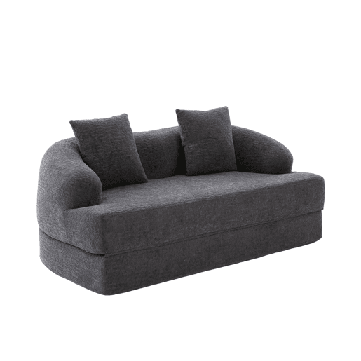Sofá-cama de 2 lugares - sofá-cama duplo dobrável 2 em 1 com 2 almofadas - chenille multifuncional para a sala de estar e o quarto de hóspedes - cinzento escuro Sofá-cama de 2 lugares - sofá-cama duplo dobrável 2 em 1 com 2 almofadas - chenille multifuncional para a sala de estar e o quarto de hóspedes - cinzento escuro
