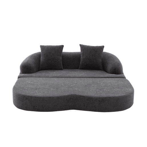 Sofá-cama de 2 lugares - sofá-cama duplo dobrável 2 em 1 com 2 almofadas - chenille multifuncional para a sala de estar e o quarto de hóspedes - cinzento escuro Sofá-cama de 2 lugares - sofá-cama duplo dobrável 2 em 1 com 2 almofadas - chenille multifuncional para a sala de estar e o quarto de hóspedes - cinzento escuro
