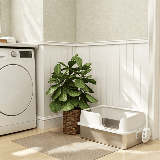 PawHut Caixa de Areia XL em Aço Inoxidável para Gatos, Extra Grande, Borda Alta, Pá Incluída, Fácil de Limpar, 60x40x28 cm, Cinzento-claro PawHut Caixa de Areia XL em Aço Inoxidável para Gatos, Extra Grande, Borda Alta, Pá Incluída, Fácil de Limpar, 60x40x28 cm, Cinzento-claro