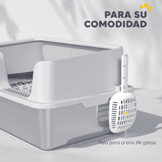PawHut Caixa de Areia XL em Aço Inoxidável para Gatos, Extra Grande, Borda Alta, Pá Incluída, Fácil de Limpar, 60x40x28 cm, Cinzento-claro PawHut Caixa de Areia XL em Aço Inoxidável para Gatos, Extra Grande, Borda Alta, Pá Incluída, Fácil de Limpar, 60x40x28 cm, Cinzento-claro