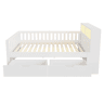 Cama individual 90x200 cm - com gavetas, prateleiras, luz LED, tomada e grade de segurança - Branco