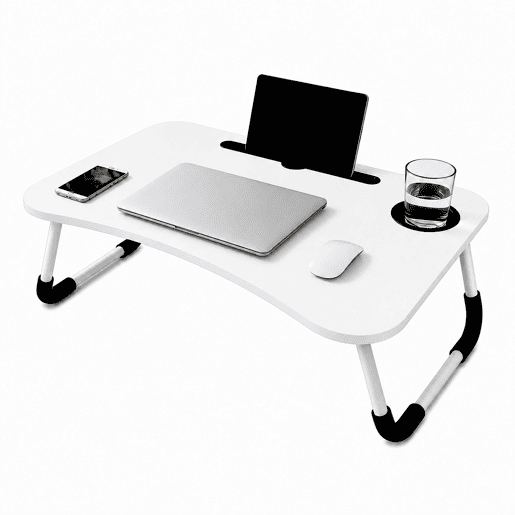 Mesa Dobrável Multifuncional 60x40x28cm Nyana Home Gaveta Removível Porta-Copos