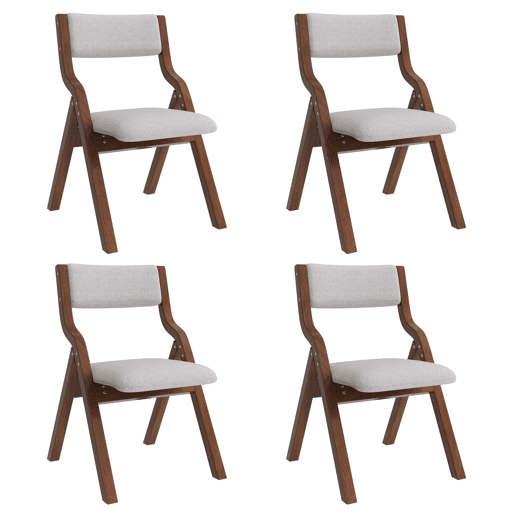4 cadeiras de jantar dobráveis - madeira maciça, dobráveis, respiráveis, estilo moderno - cinzento 4 cadeiras de jantar dobráveis - madeira maciça, dobráveis, respiráveis, estilo moderno - cinzento