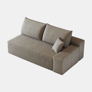 Sofá de 2 lugares, 175 x 95 cm u2013 modular, estofado em veludo cotelê, assento confortável u2013 Camel
