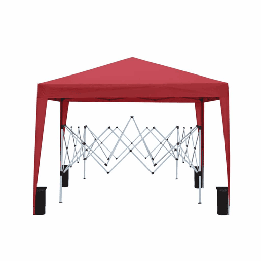 Tenda dobrável 3 x 3 m - impermeável, dobrável, UV50+, com paredes laterais e sacos de areia - bordô Tenda dobrável 3 x 3 m - impermeável, dobrável, UV50+, com paredes laterais e sacos de areia - bordô