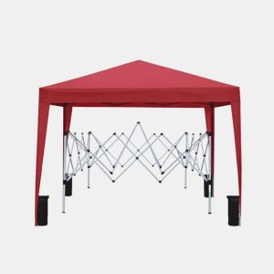 Tenda dobrável 3 x 3 m - impermeável, dobrável, UV50+, com paredes laterais e sacos de areia - bordô