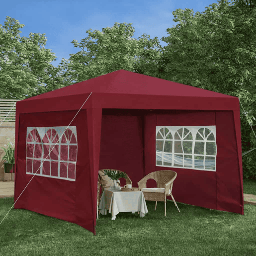 Tenda dobrável 3 x 3 m - impermeável, dobrável, UV50+, com paredes laterais e sacos de areia - bordô Tenda dobrável 3 x 3 m - impermeável, dobrável, UV50+, com paredes laterais e sacos de areia - bordô