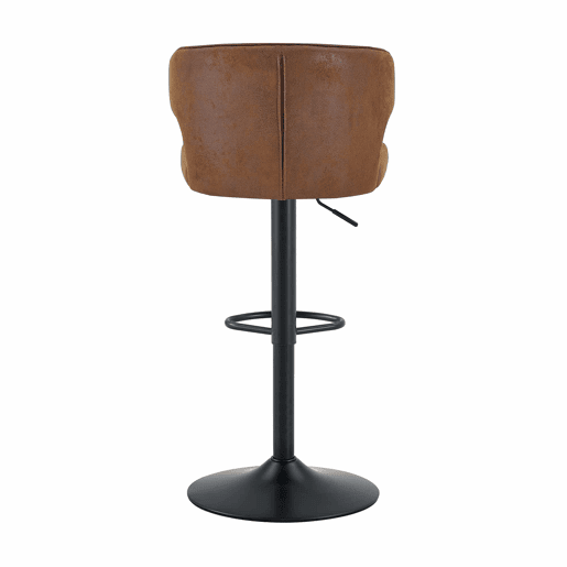 Bancos de bar 49,7 x 45 x 110 cm - Altura ajustável, giratório a 360°, com encosto e apoio para os pés - Castanho